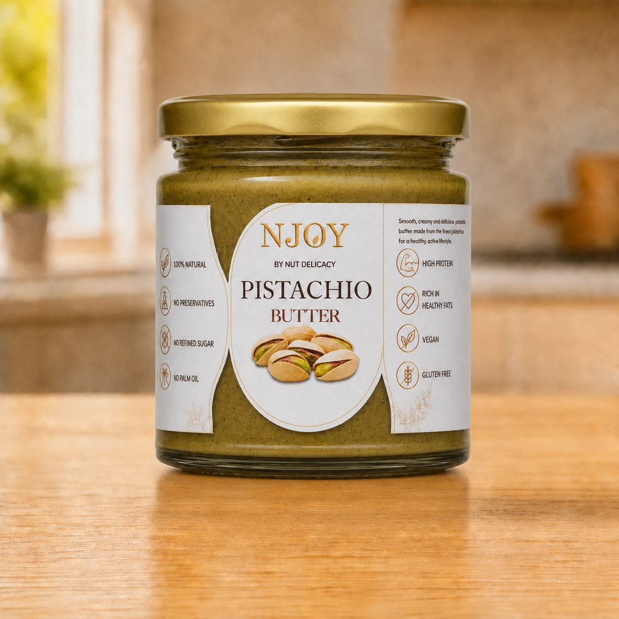 Pistachio Butter on Marble